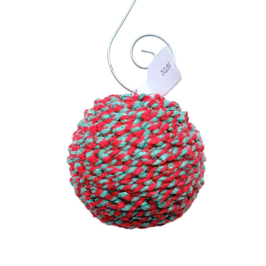 Christmas ornament red and green twine mini