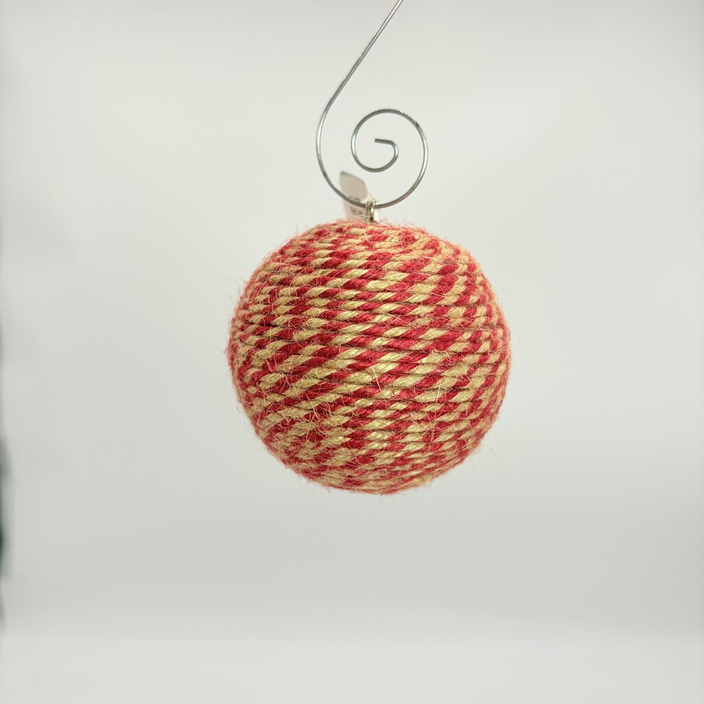 Red and jute twine shatterproof ornament