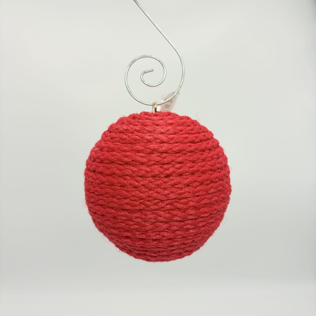 Red macrame shatterproof ornament