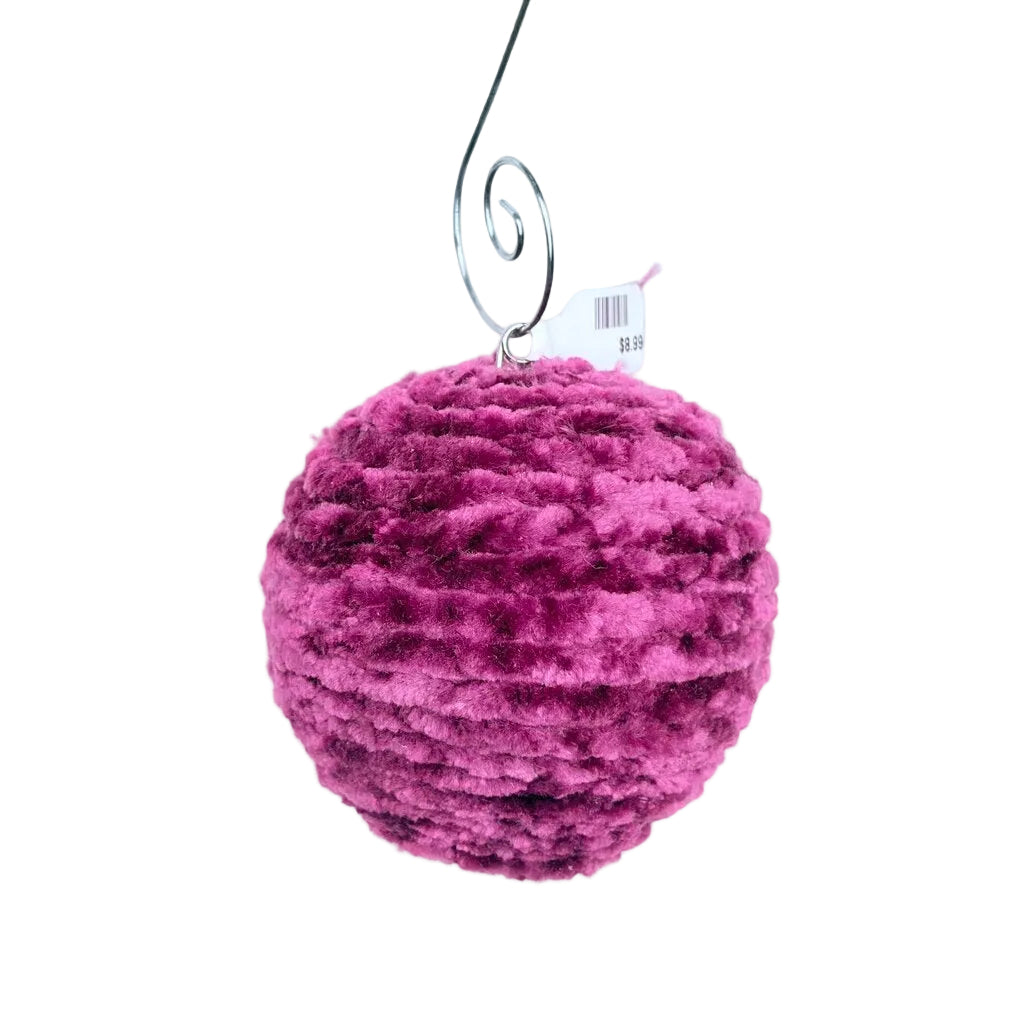 dark purple crochet shatterproof ornament
