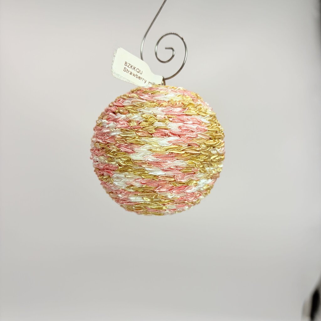 Strawberry milk crochet shatterproof ornament