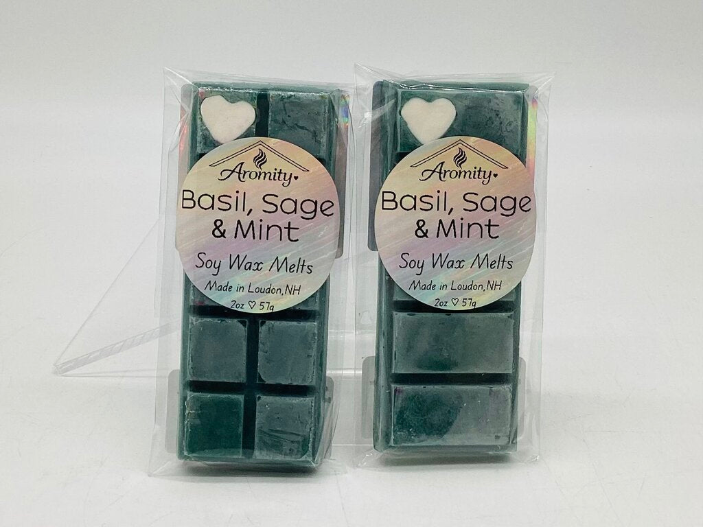 Basil Sage & Mint - Soy Wax Melt - Snap Bar