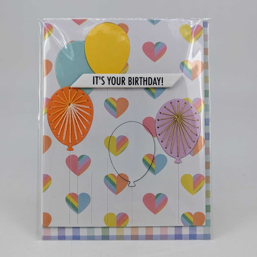 Stitched Balloon Birthday Greeting Card