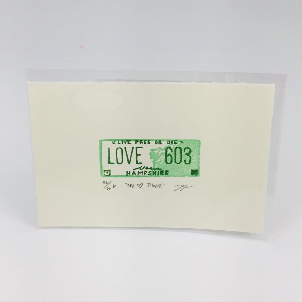 NH <3 Plate - New Hampshire License Plate Eraser Art Print