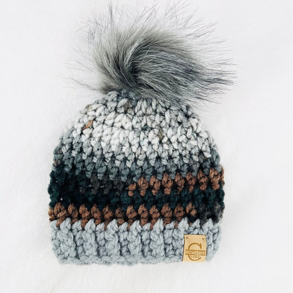Pom Pom Hat (3-6 month) - Ash