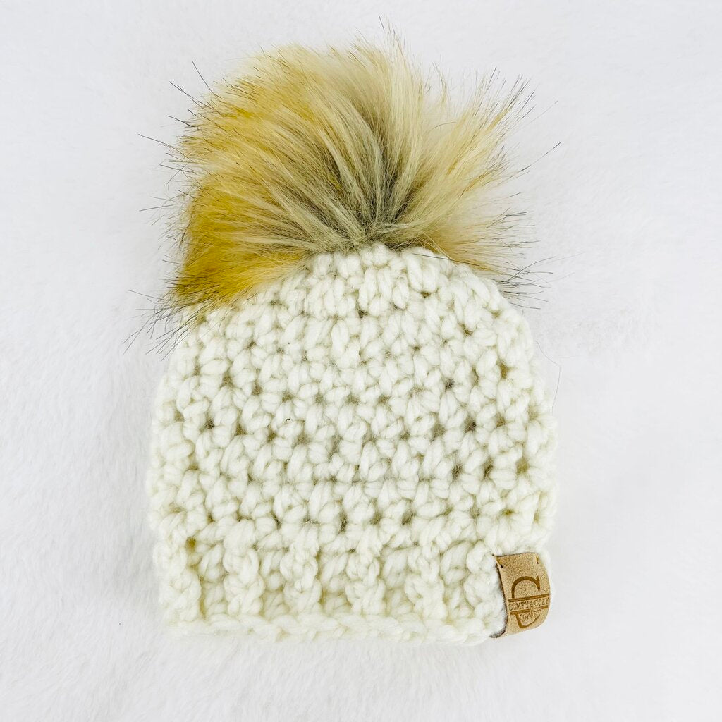 Pom Pom Hat (0-3 month) - Off White