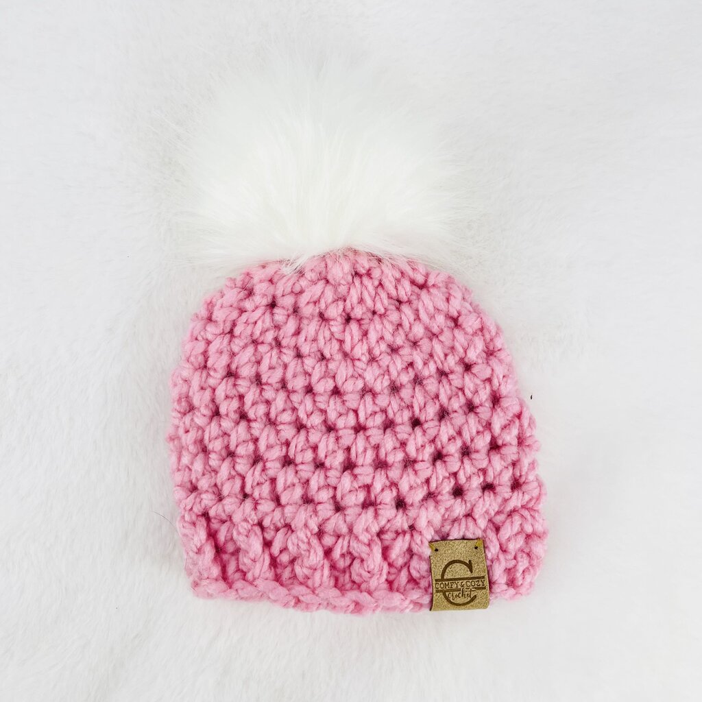 Pom Pom Hat (0-3 month) - Pink
