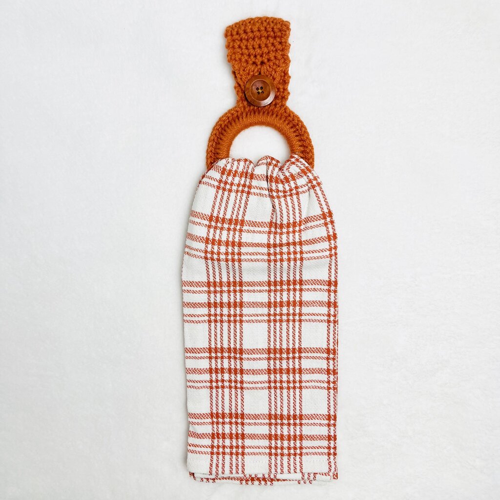 Hanging Towel Set - Orange Plaid Little