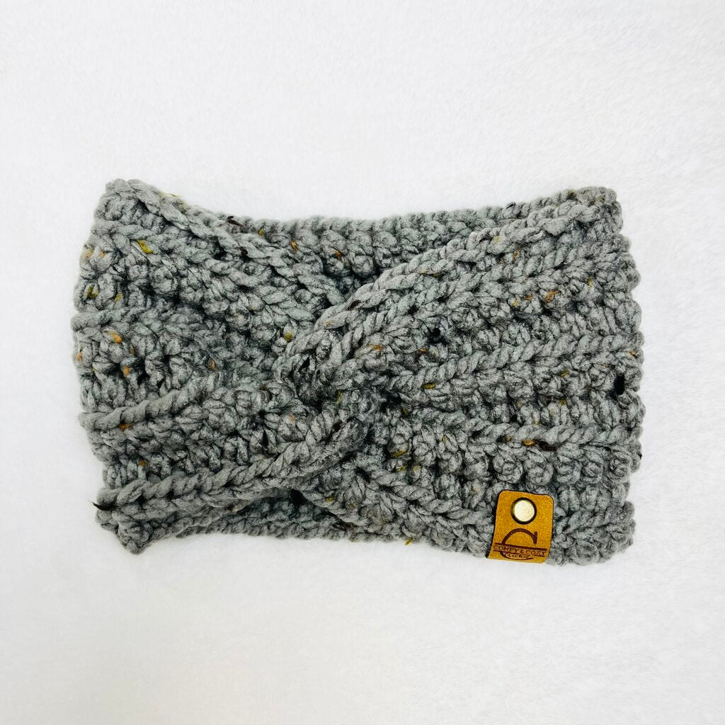 Twisted Headband - Tweed Gray