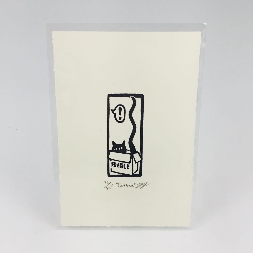 Catbox - Funny cat eraser art print