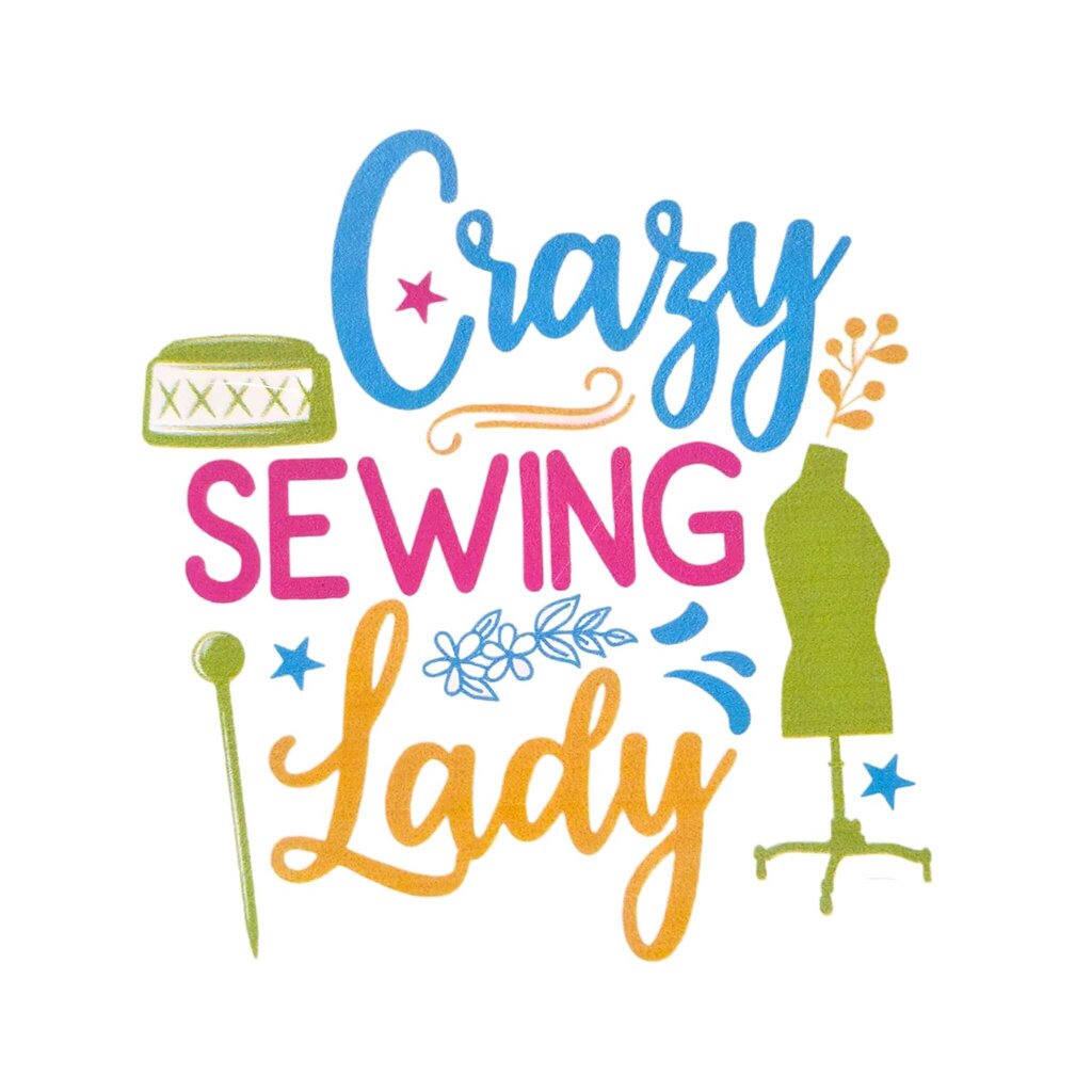Sticker - Crazy Sewing Lady