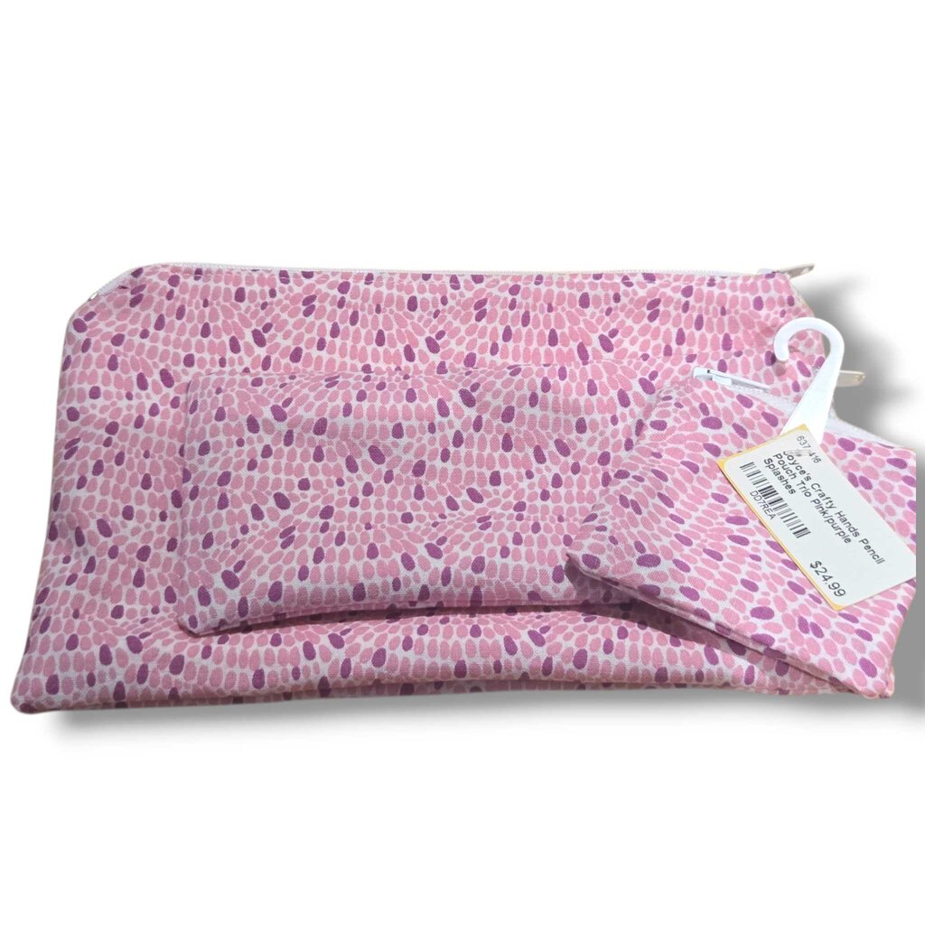 Pencil Pouch Trio Pink/purple Splashes