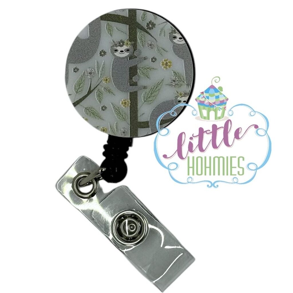 Acrylic Badge Reel - Sloth