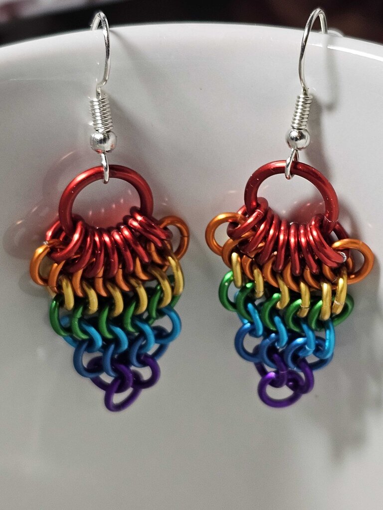 Rainbow Fan Earrings