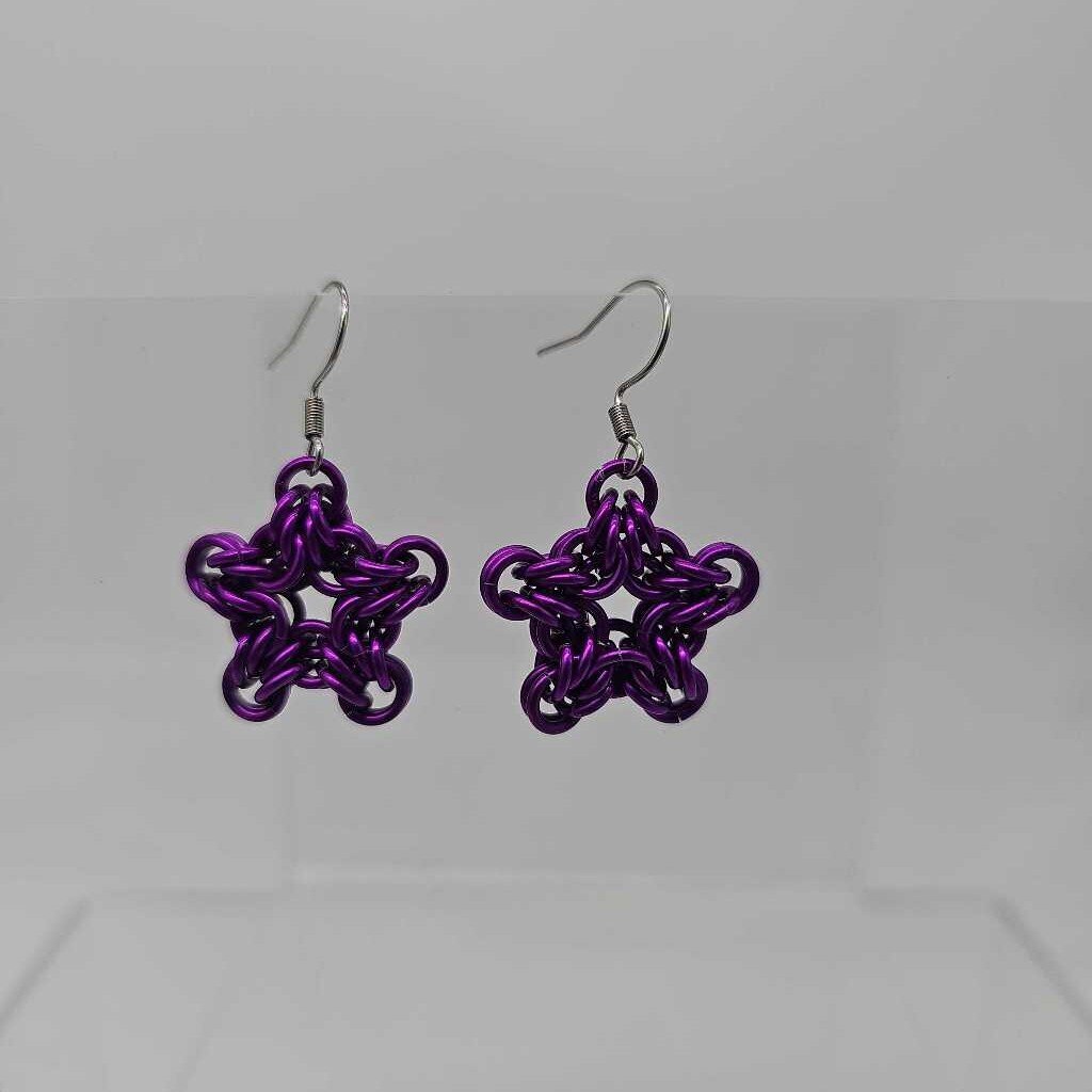Purple Star Earrings