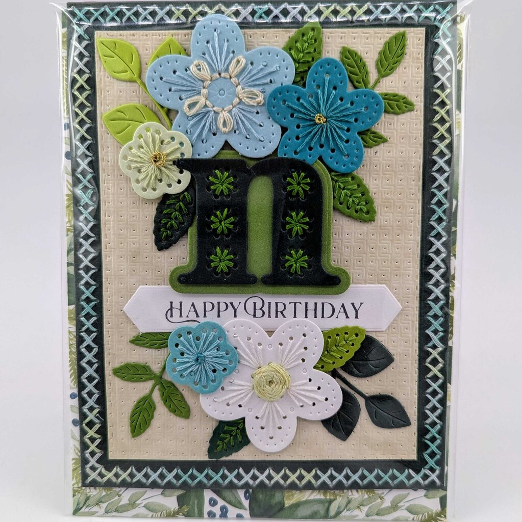 Stitched n Birthday Greeting Card