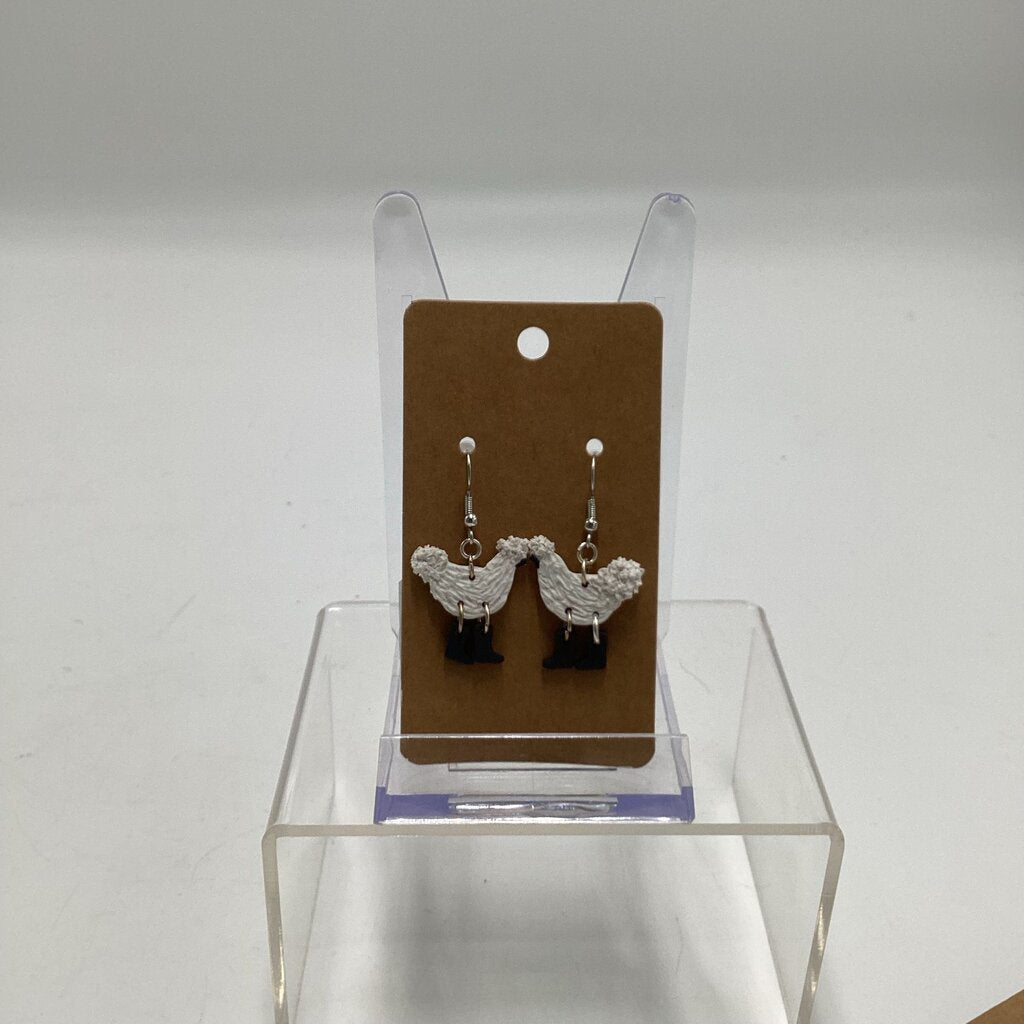 Zombie Chicken in Boots Earrings