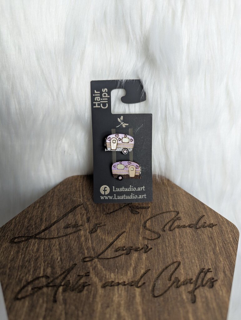 Hair Clips Small - Camper Purple