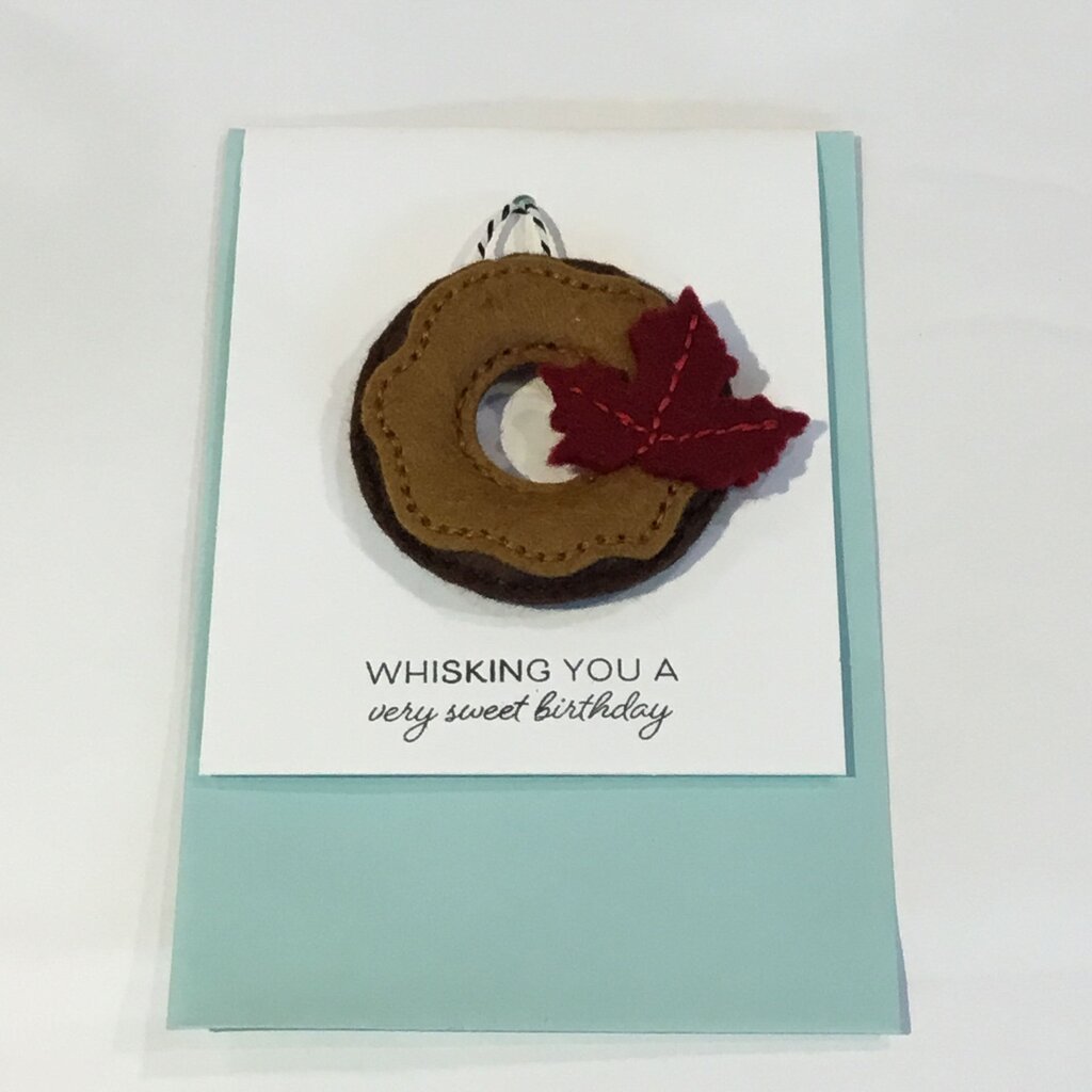 Felt Donut Charm Birthday Greeting Card