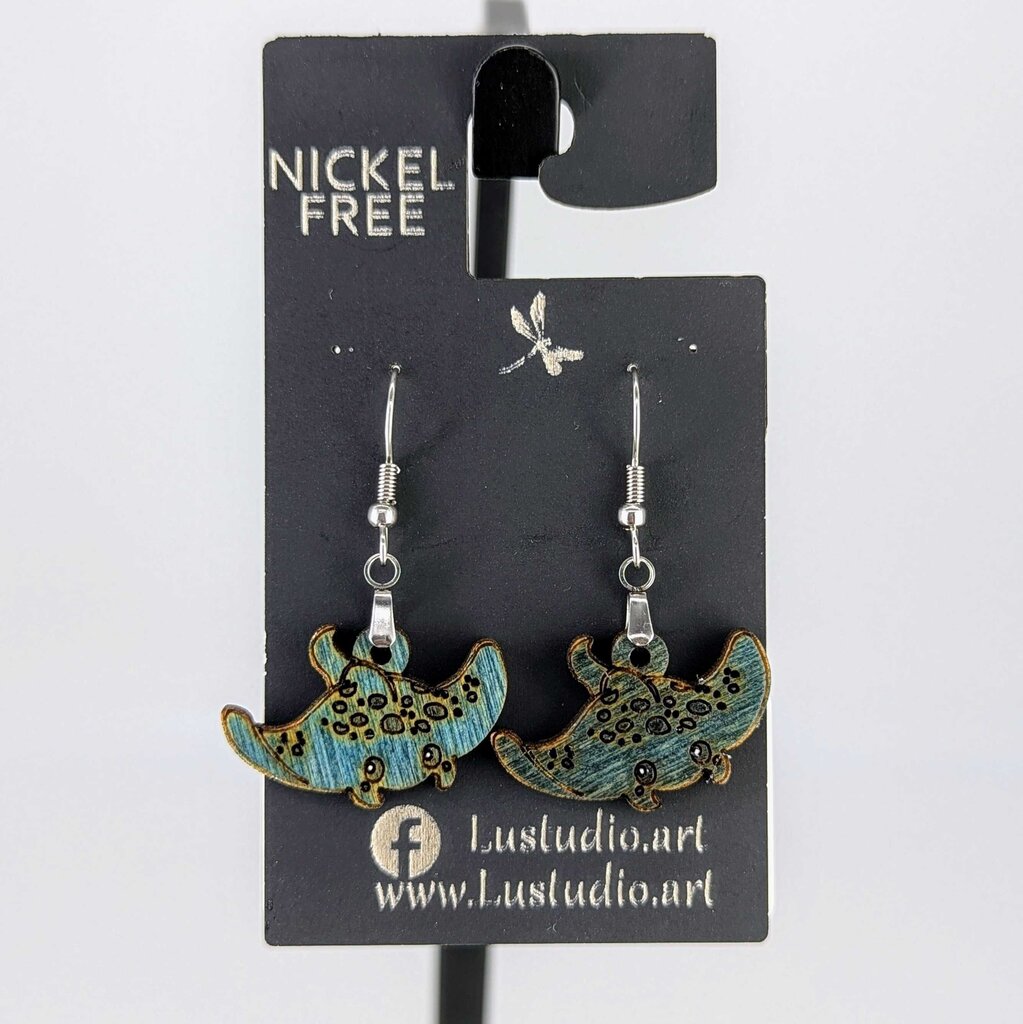 Earrings - Stingray (Silver hooks)