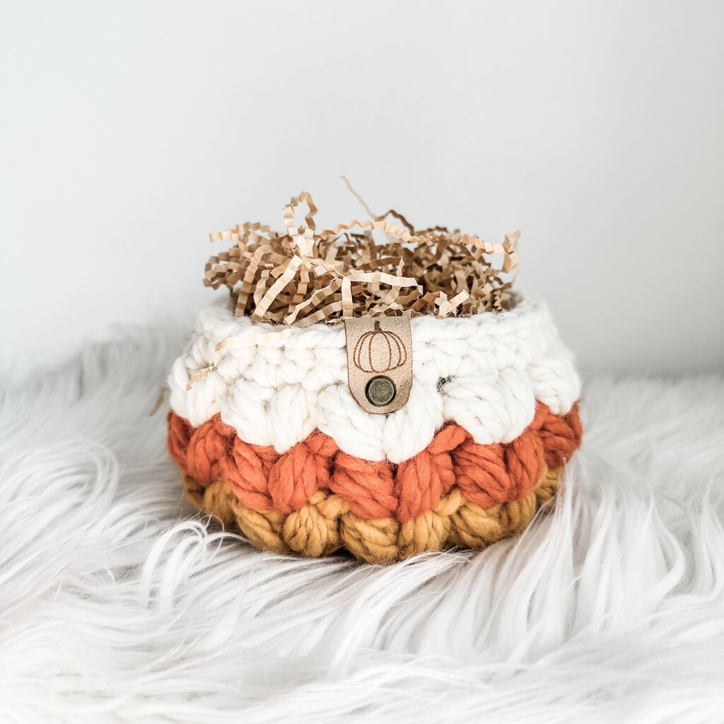 Candy Corn Puff Stitch Basket