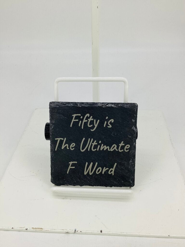 Slate Coaster Square Fifty