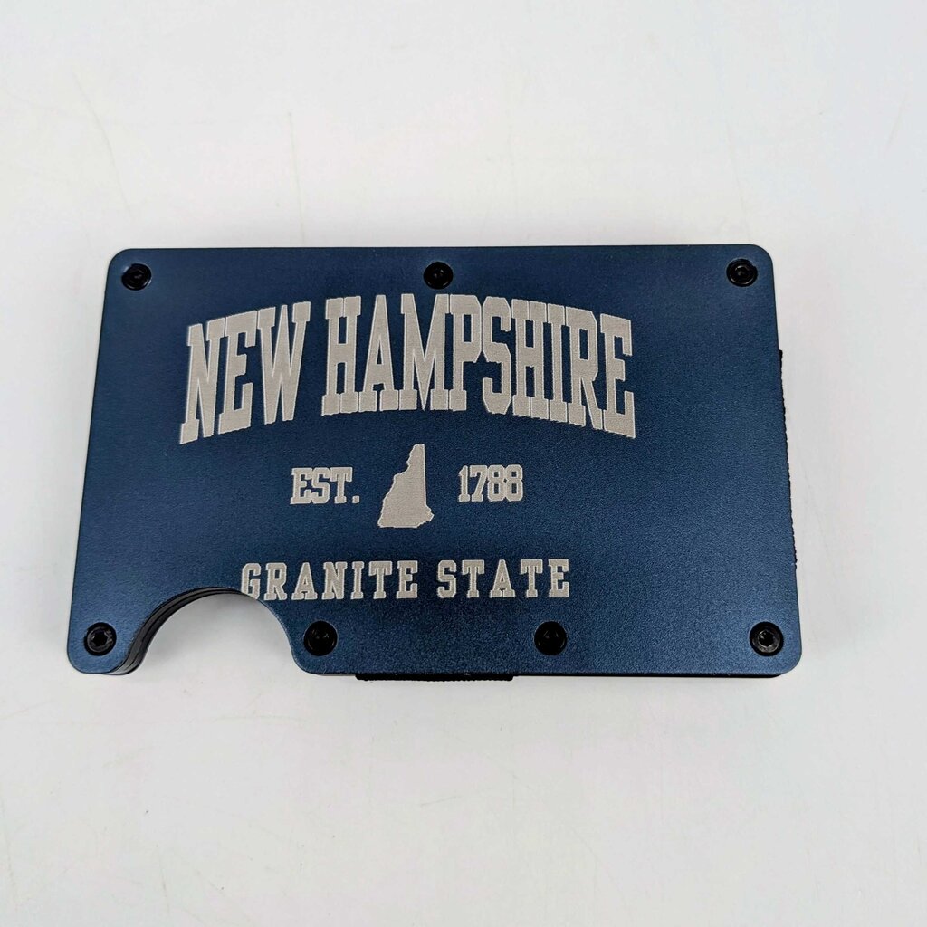 Laser Engraved Metal Wallet / Money Clip - NH EST