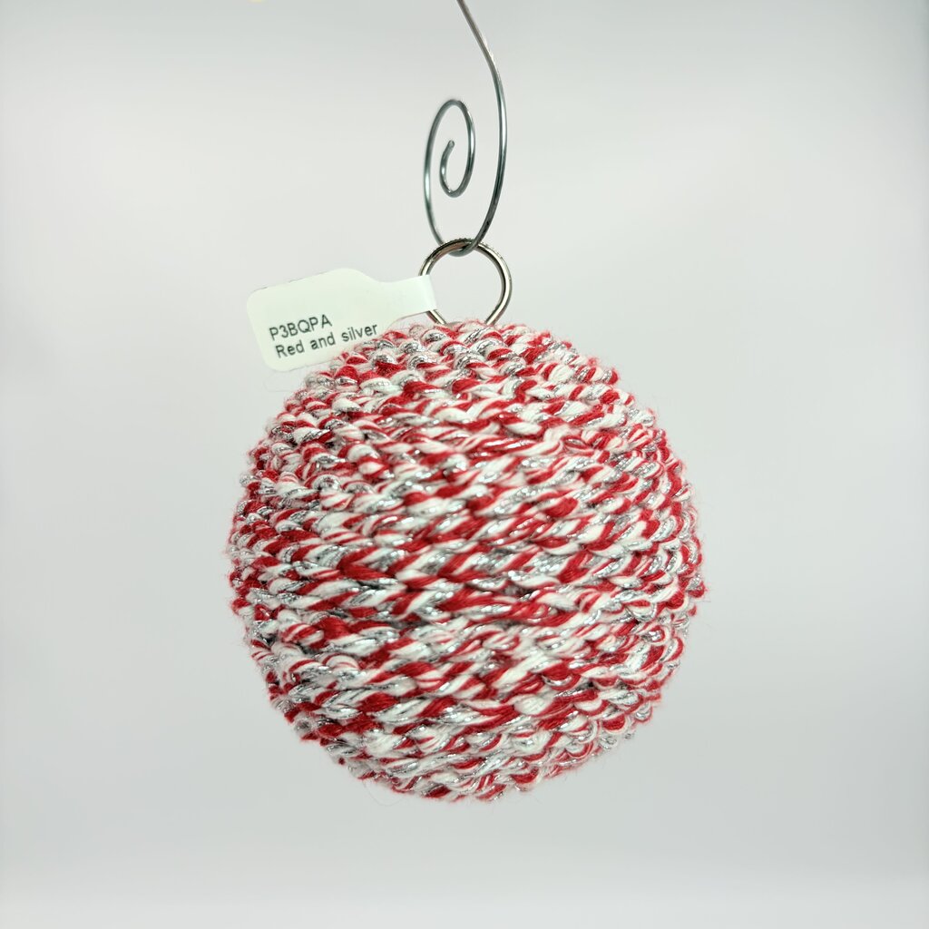 Red and silver sparkle ornament
