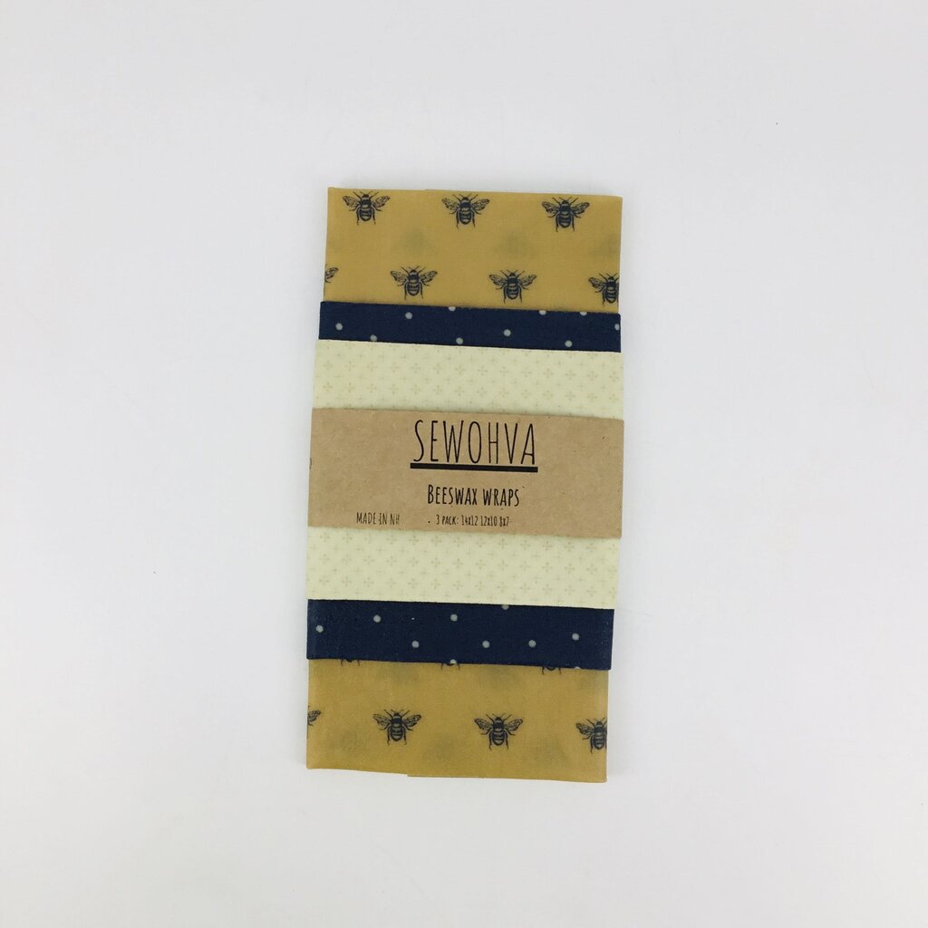Beeswax Wraps 3 Pack, Neutral Bees