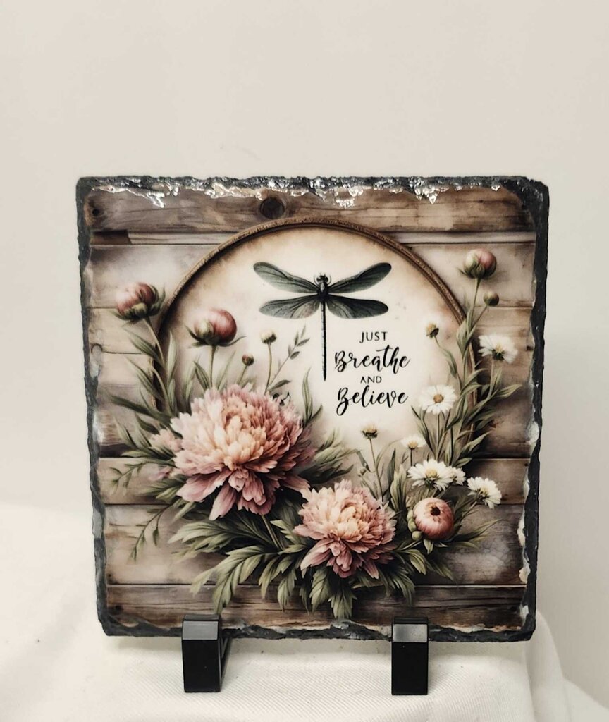 Shelf sitter- Just breathe slate