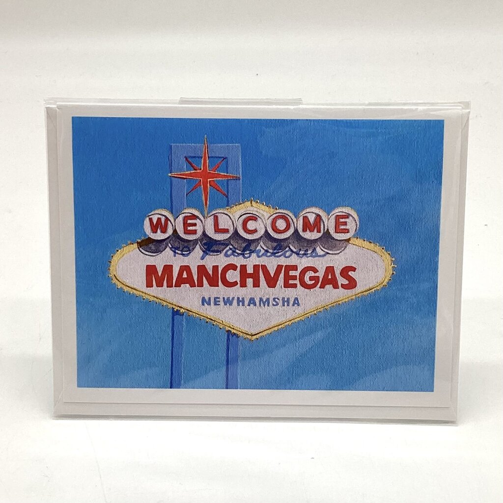 ManchVegas - Manchester NH Vegas Sign Greeting Card