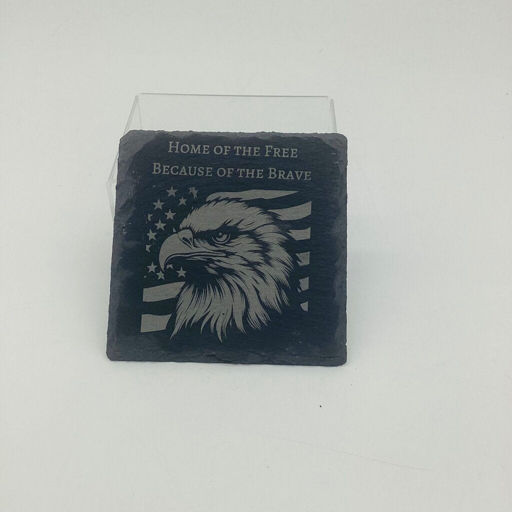 Slate Coaster Square Eagle