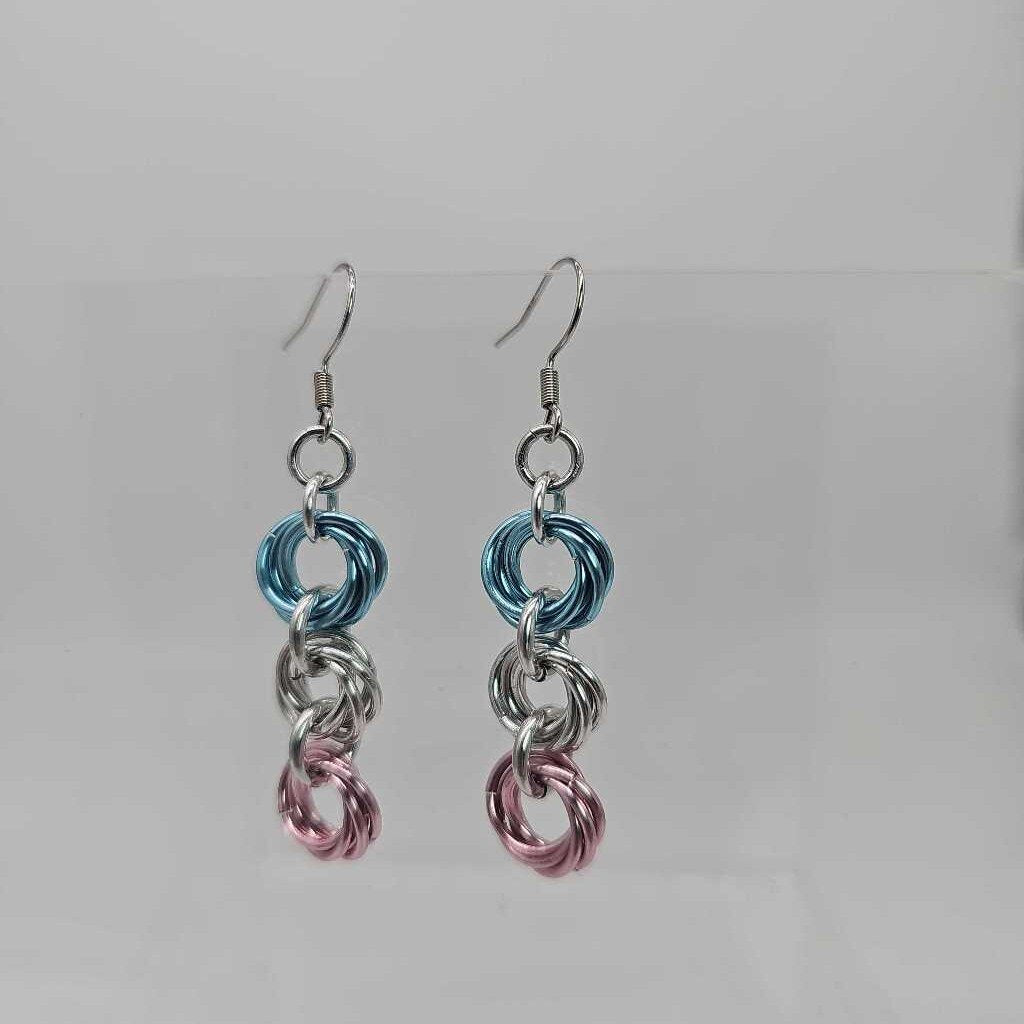 Transgender triple mobius earrings
