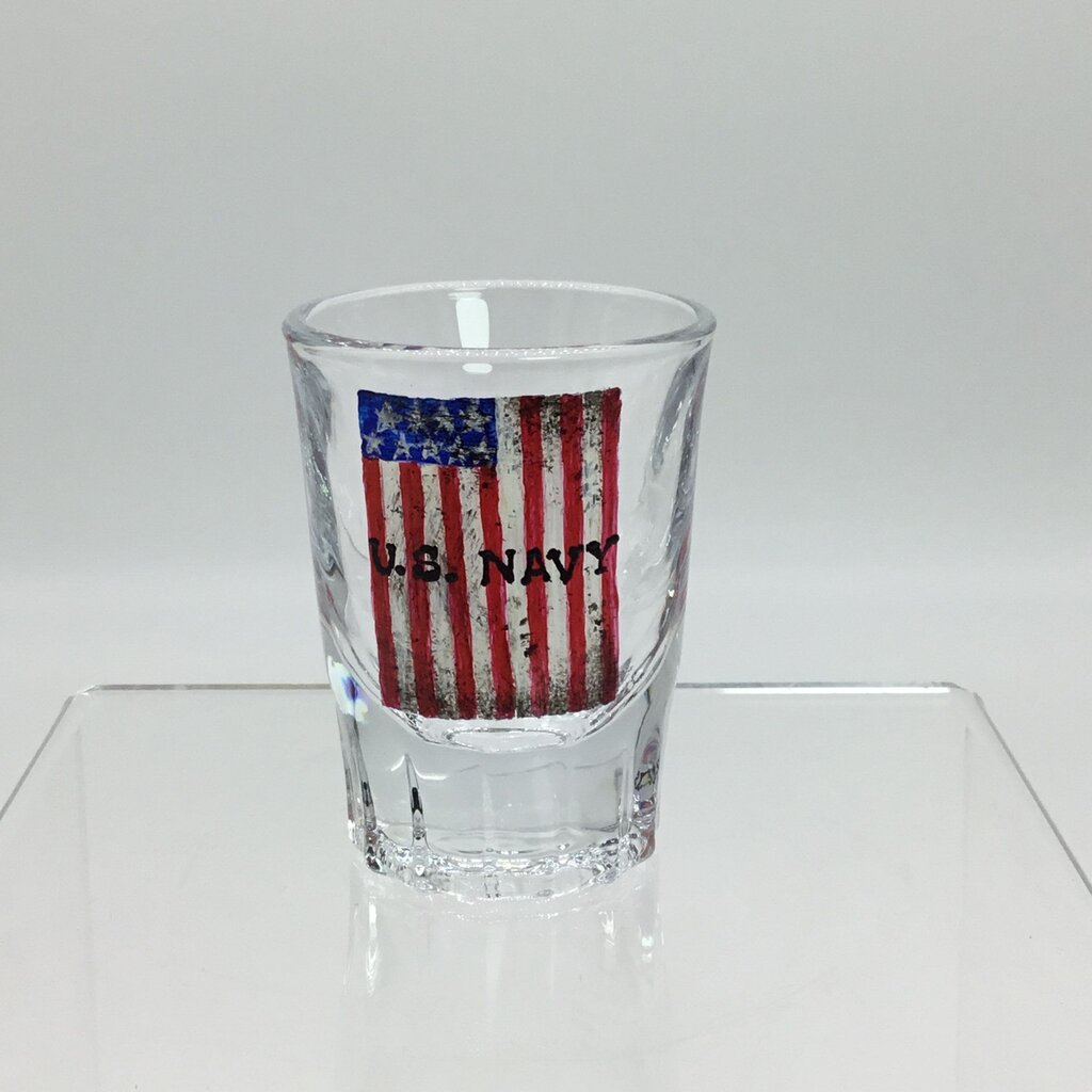Rustic U.S. Navy 2 oz Hvy Shgls, Hand Painted, Heat Cured, Hand Wash Please.