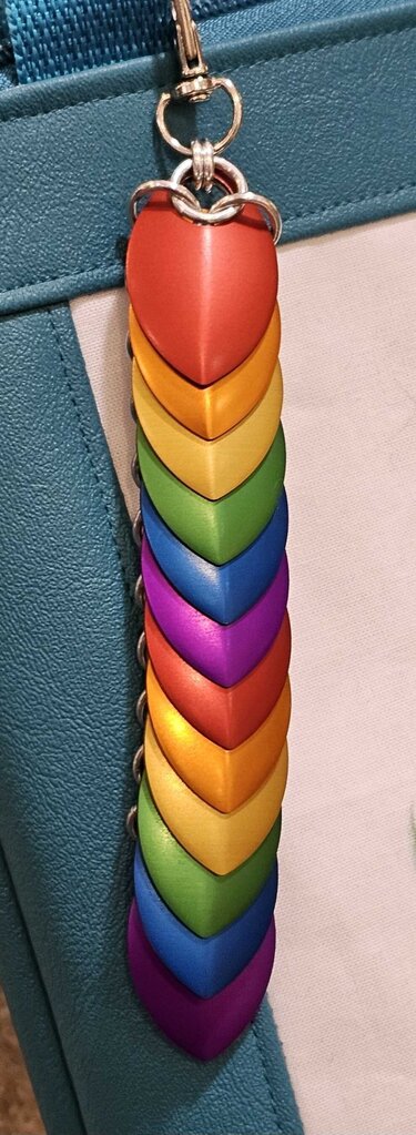 Rainbow Dragon Scale Fidget Keychain Long