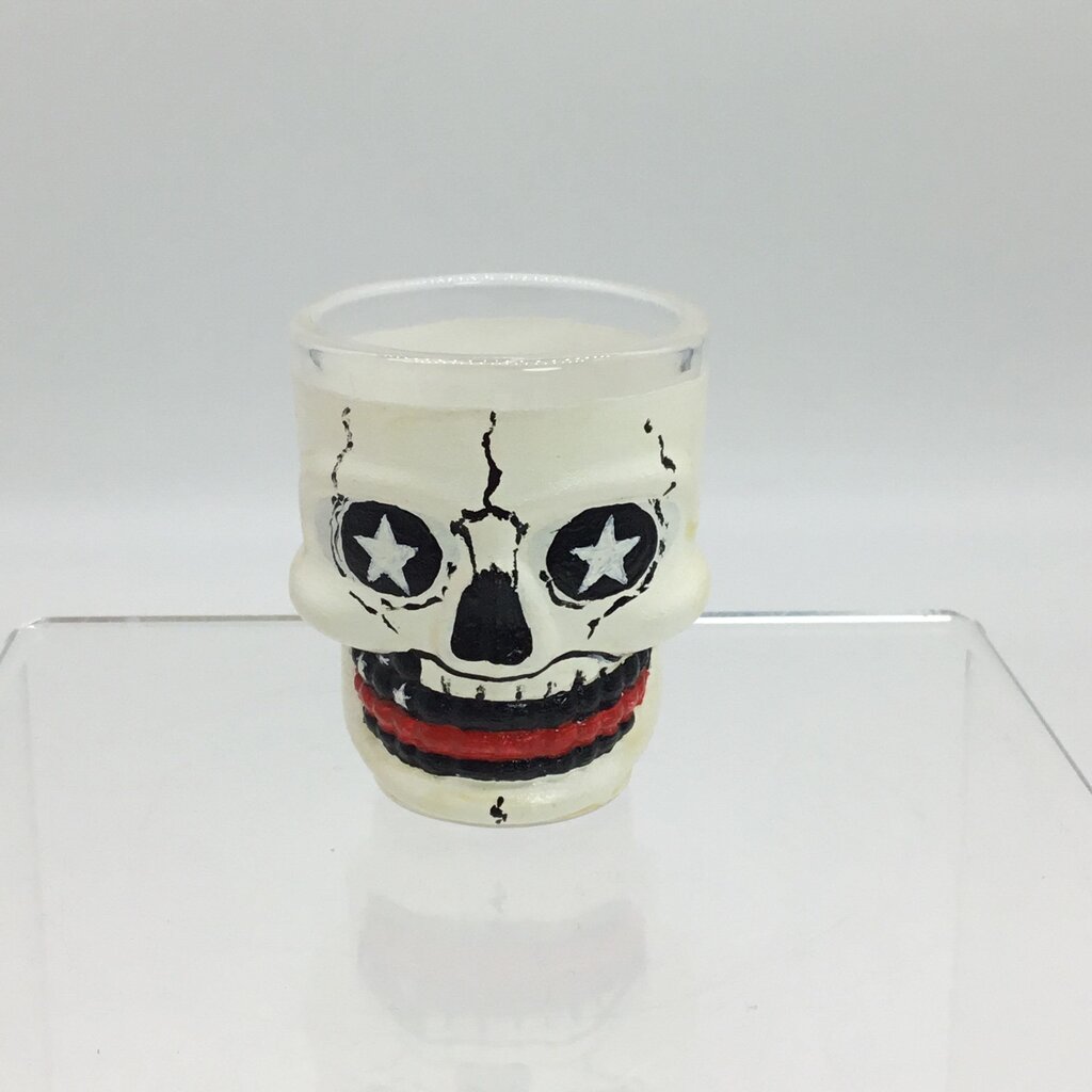Fire Thin Red Line Skull Shotgls 1.75 oz, Hand Painted, Heat Cured, Hand Wash Please