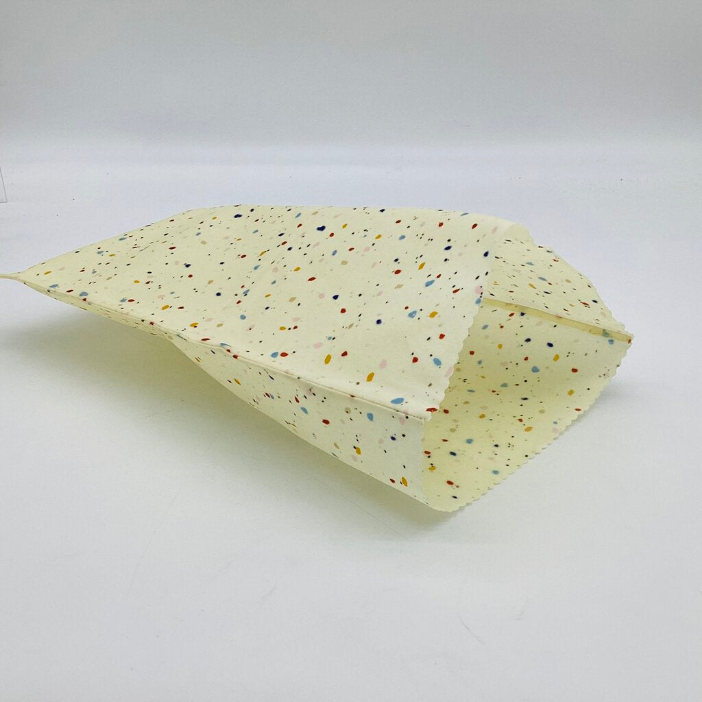 Beeswax Wrap Bread Bag White Polka Dot