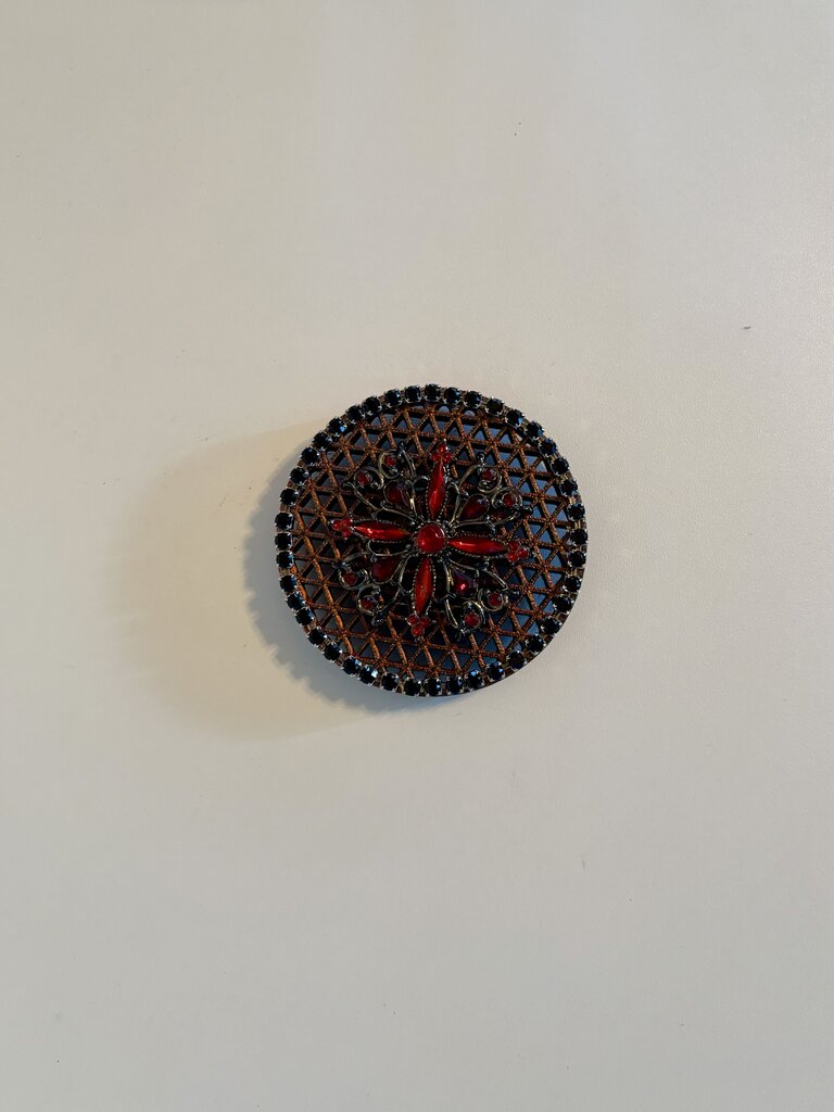 RED & BLACK FLOWER MAGNET