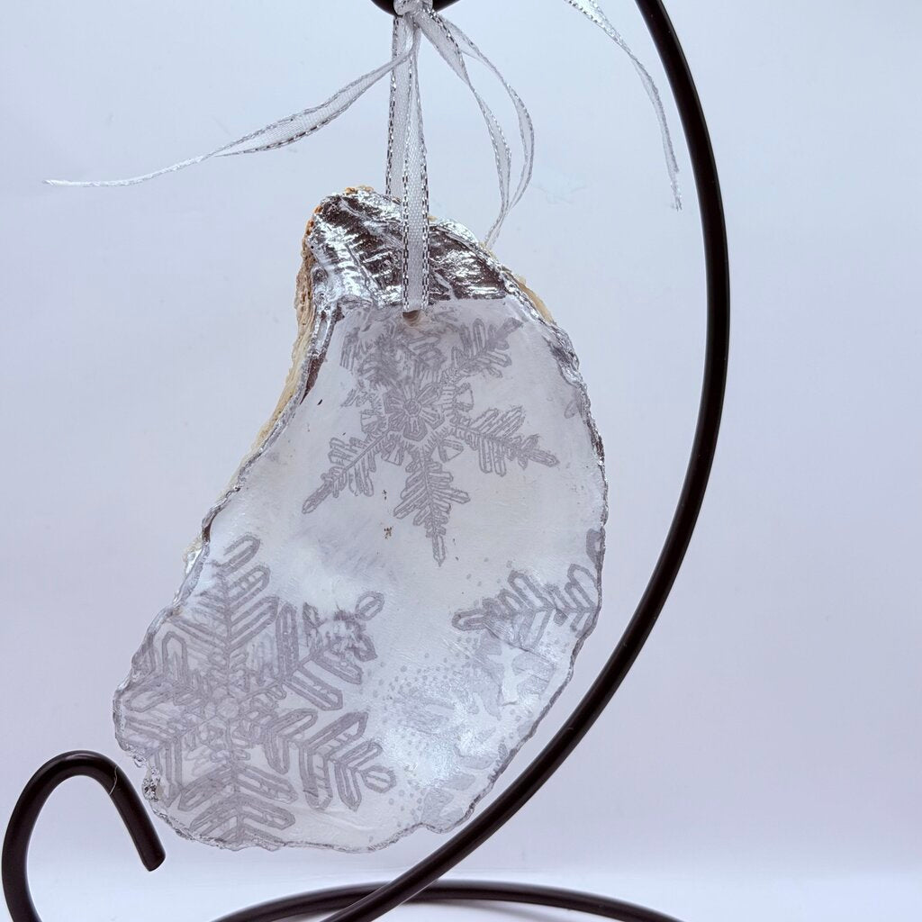 Silver Snowflake Oyster Ornament (Outer Banks, NC)