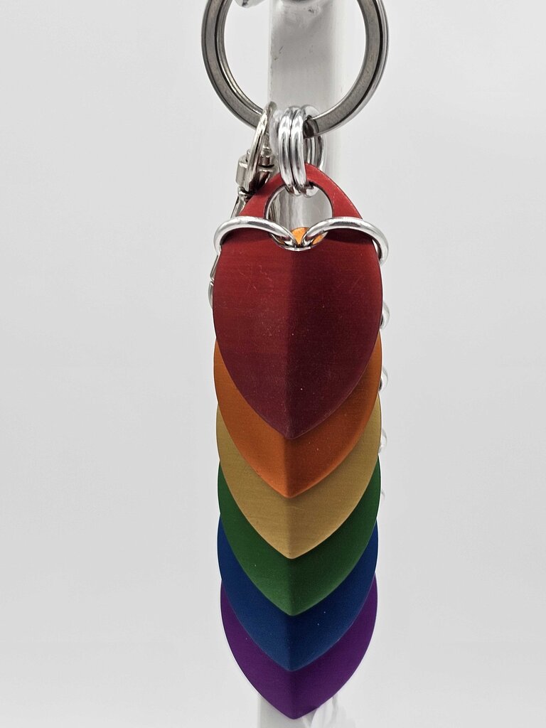 Rainbow Dragon Scale Fidget Keychain Short