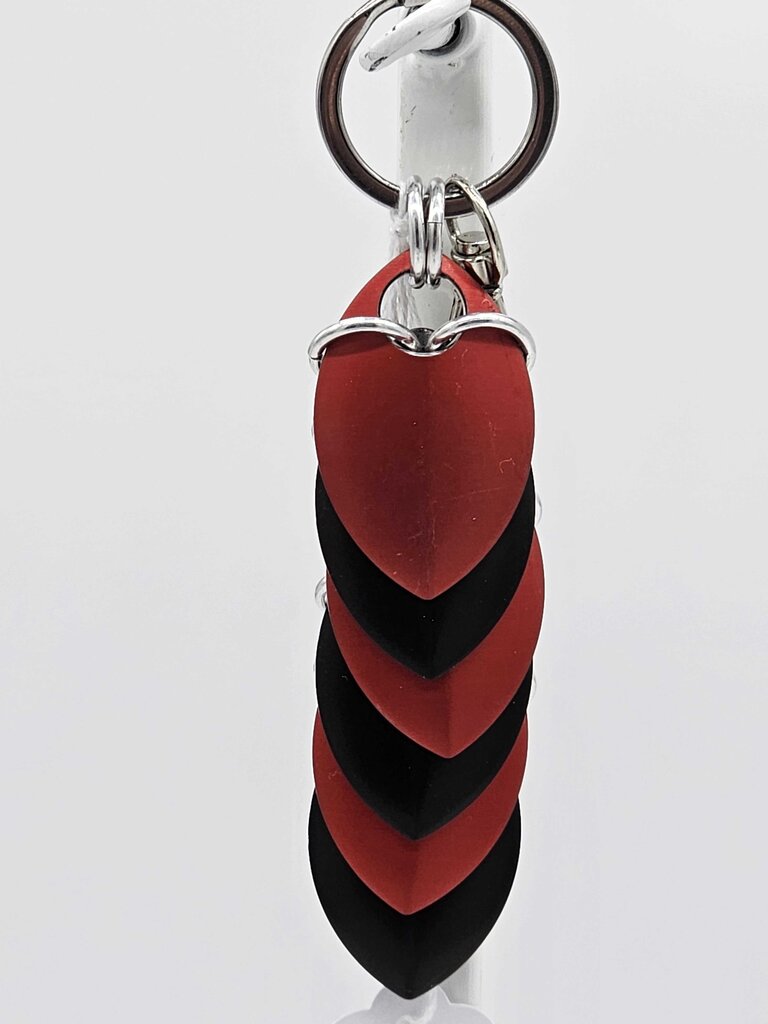 Black red Dragon Scale Fidget Keychain Short