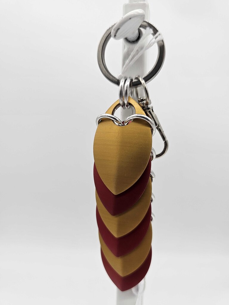 Gold red Dragon Scale Fidget Keychain Short