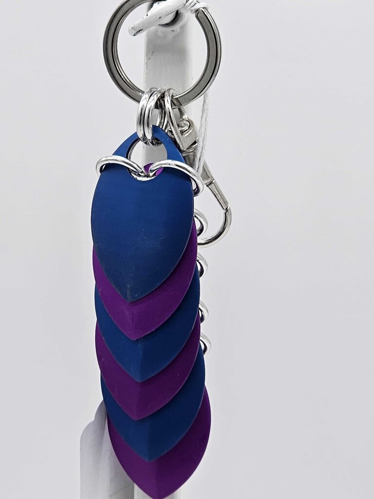 Purple BlueDragon Scale Fidget Keychain Short
