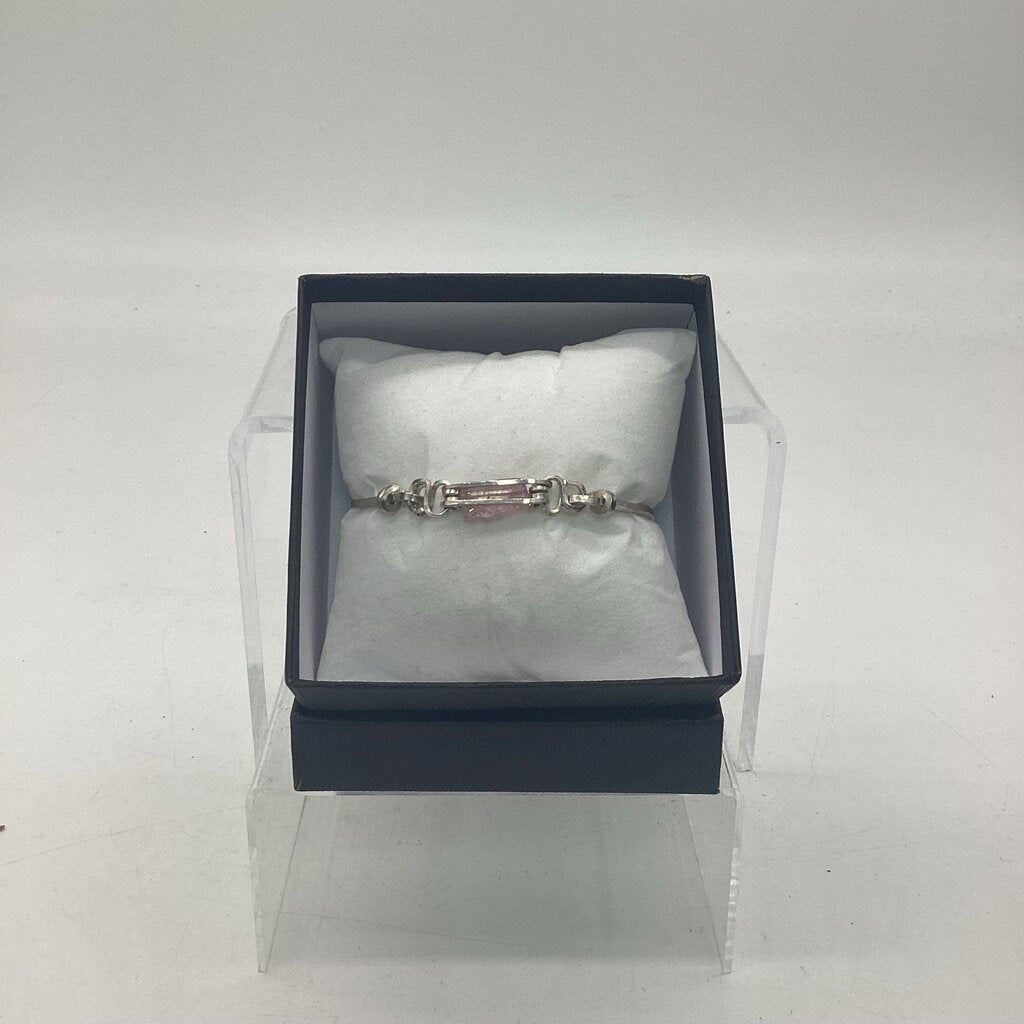 25bO7 - 4.25 Carat, Pink Tourmaline Argentium Silver Bracelet