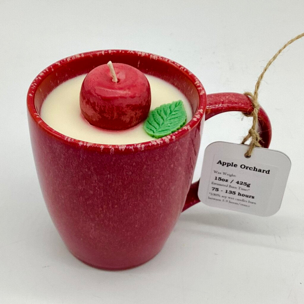 Apple Orchard (Reactive Glaze Red Mug) - Mug candle - 100% soy wax