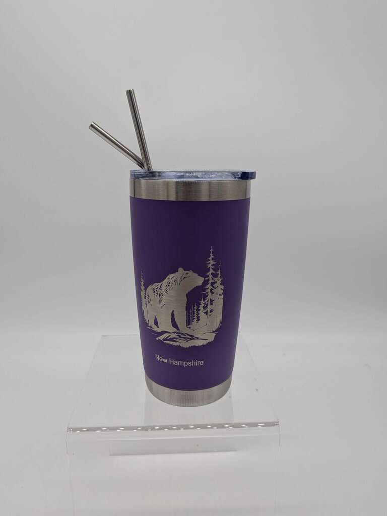 NH Souvenir Bear Tumbler, with straw set