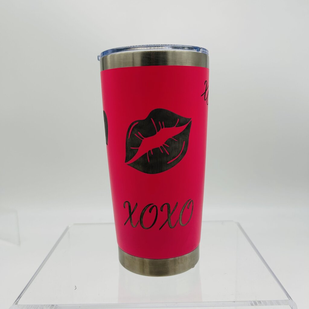 20 oz Tumbler Valentine's Lips Hot Pink