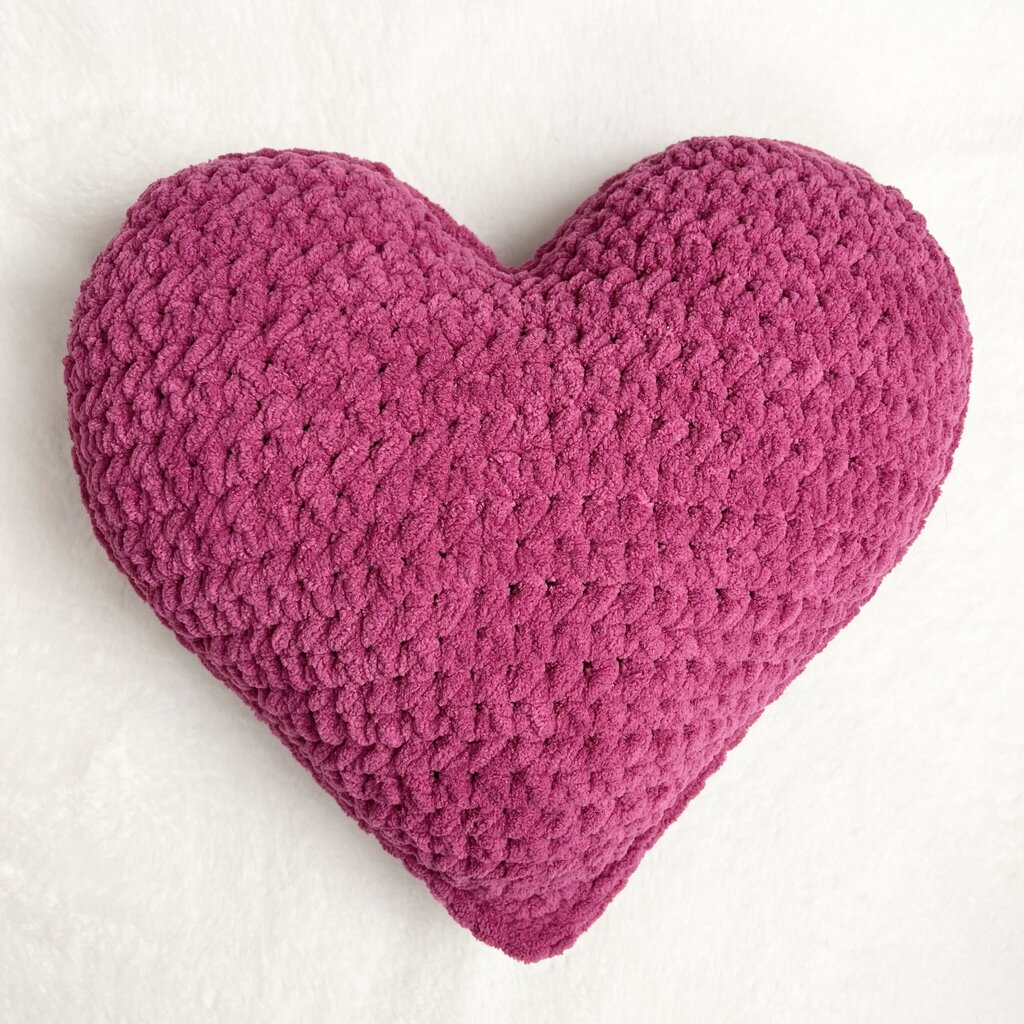 Stuffed Heart - Deep Fuchsia (Large)