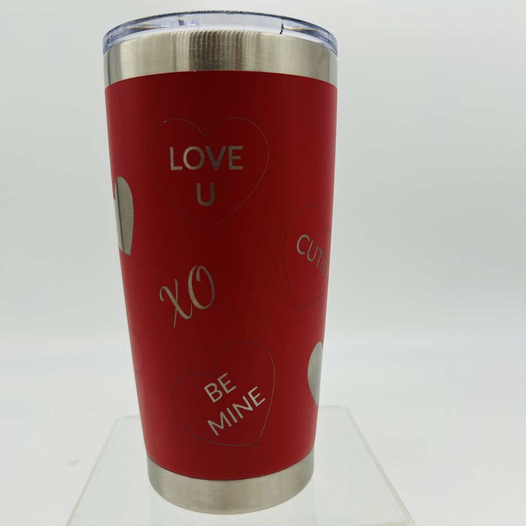 20 oz Tumbler Valentine Hearts Red