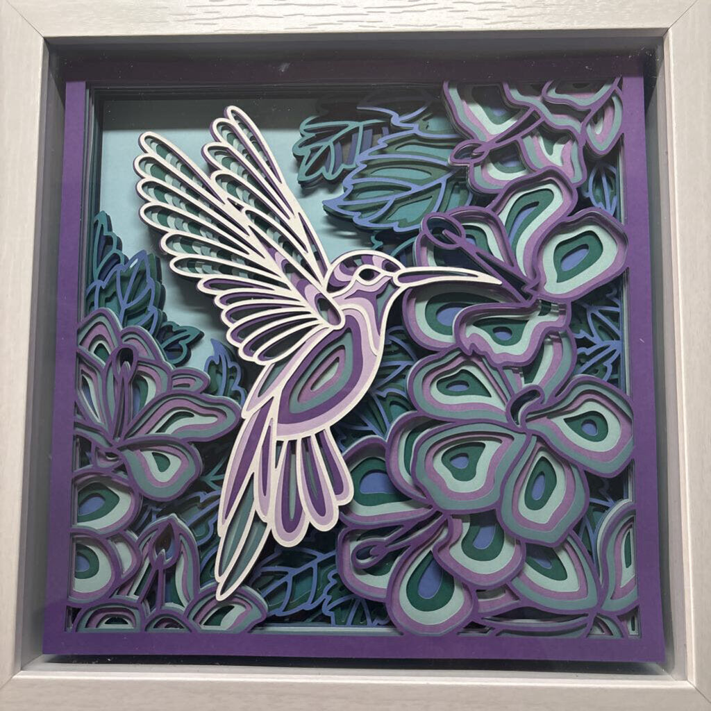 Purple Hummingbird Shadowbox